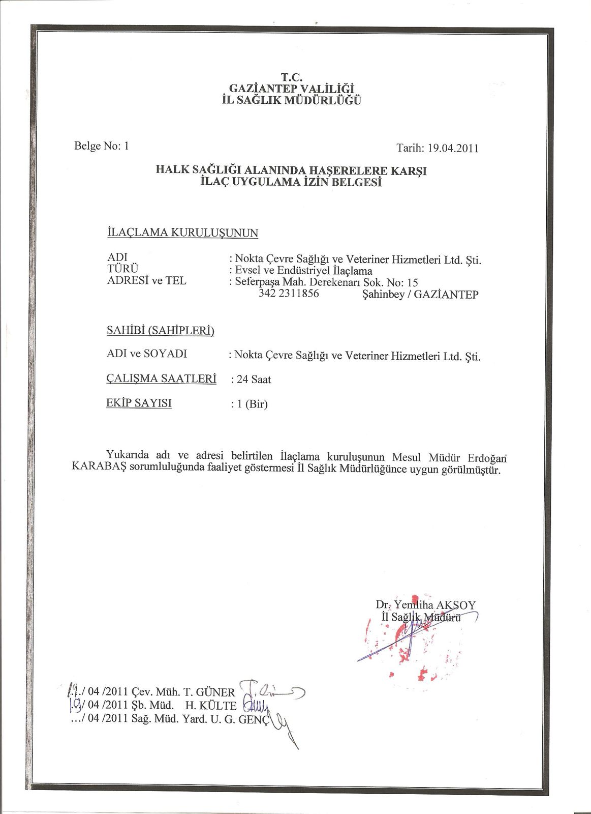 İlaç Uygulama İzin Belgesi